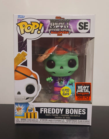 Heavy Metal Box of Fun Freddy Bones Glow Pop Vinyl Damaged