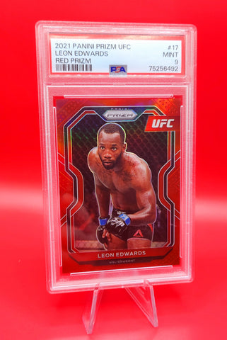 UFC Panini Prizm 2021 Leon Edwards Red Prizm