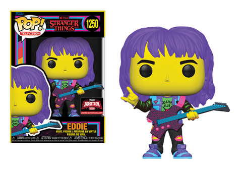 Stranger Things TargetCon 2024 Eddie Hellfire Club with Guitar Blacklight Pop Vinyl