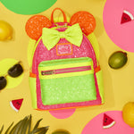 Minnie Mouse Exclusive Color Block Neon Sequin Loungefly Mini Bag