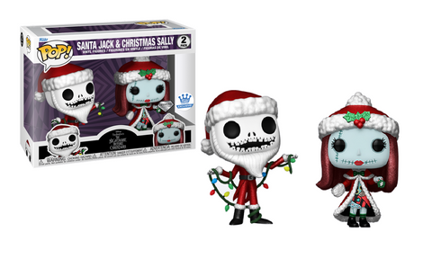 Disney Santa Jack & Christmas Sally Diamond 2 Pack Funko Shop Pop Vinyl