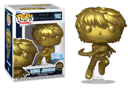 Solo Leveling Sung Jinwoo (Gold) Funko Shop Exclusive with Hardstack Protector